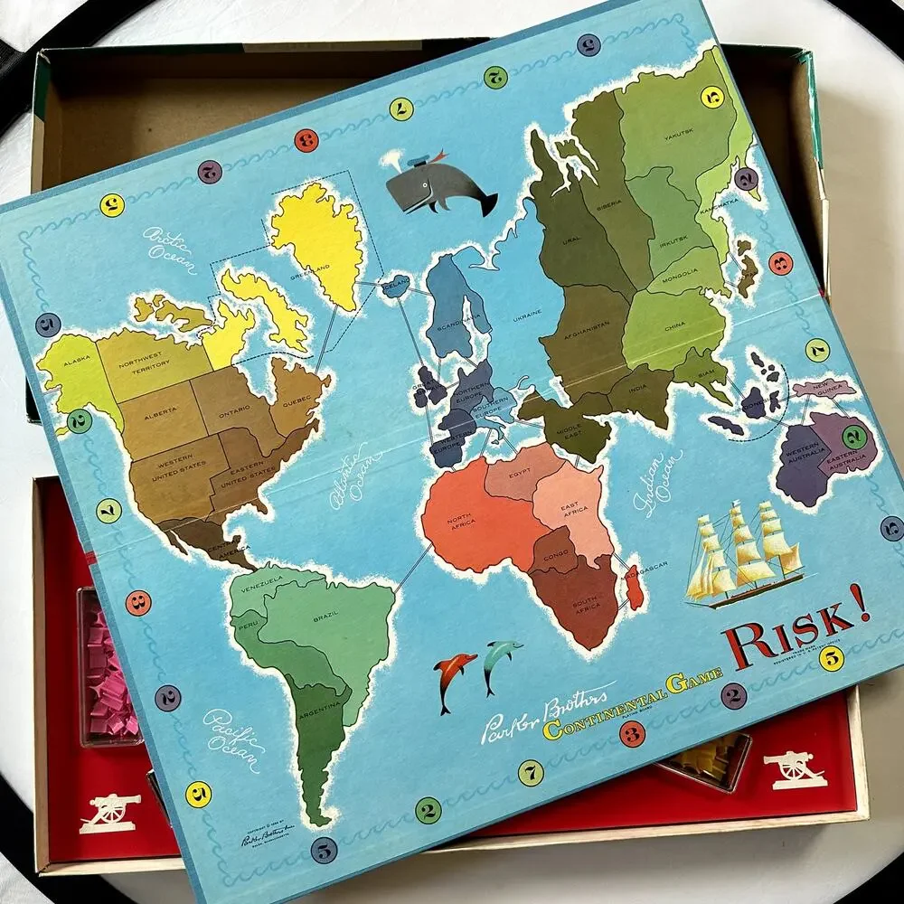 Vintage 1968 Risk Parker Brothers Continental Game Family Board Game